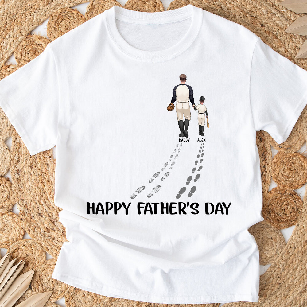 Happy Father's Day Baseball Dad - Personalized Baseball T-shirt And Hoodie