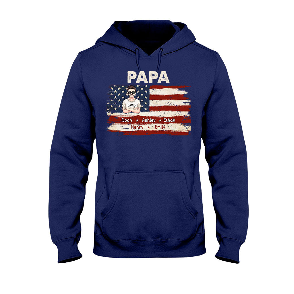 Papas Leben – 4. Juli – Personalisiertes Vater-T-Shirt und Hoodie