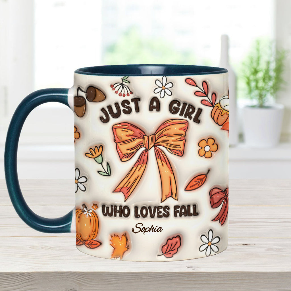 Just A Girl Who Loves Fall - Personalized Autumn Accent Mug
