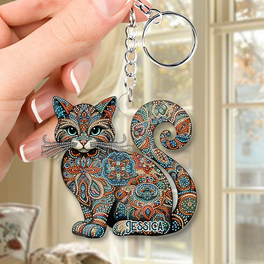 Wunderschöne Katze – Personalisierter Katzen-Schlüsselanhänger in individueller Form