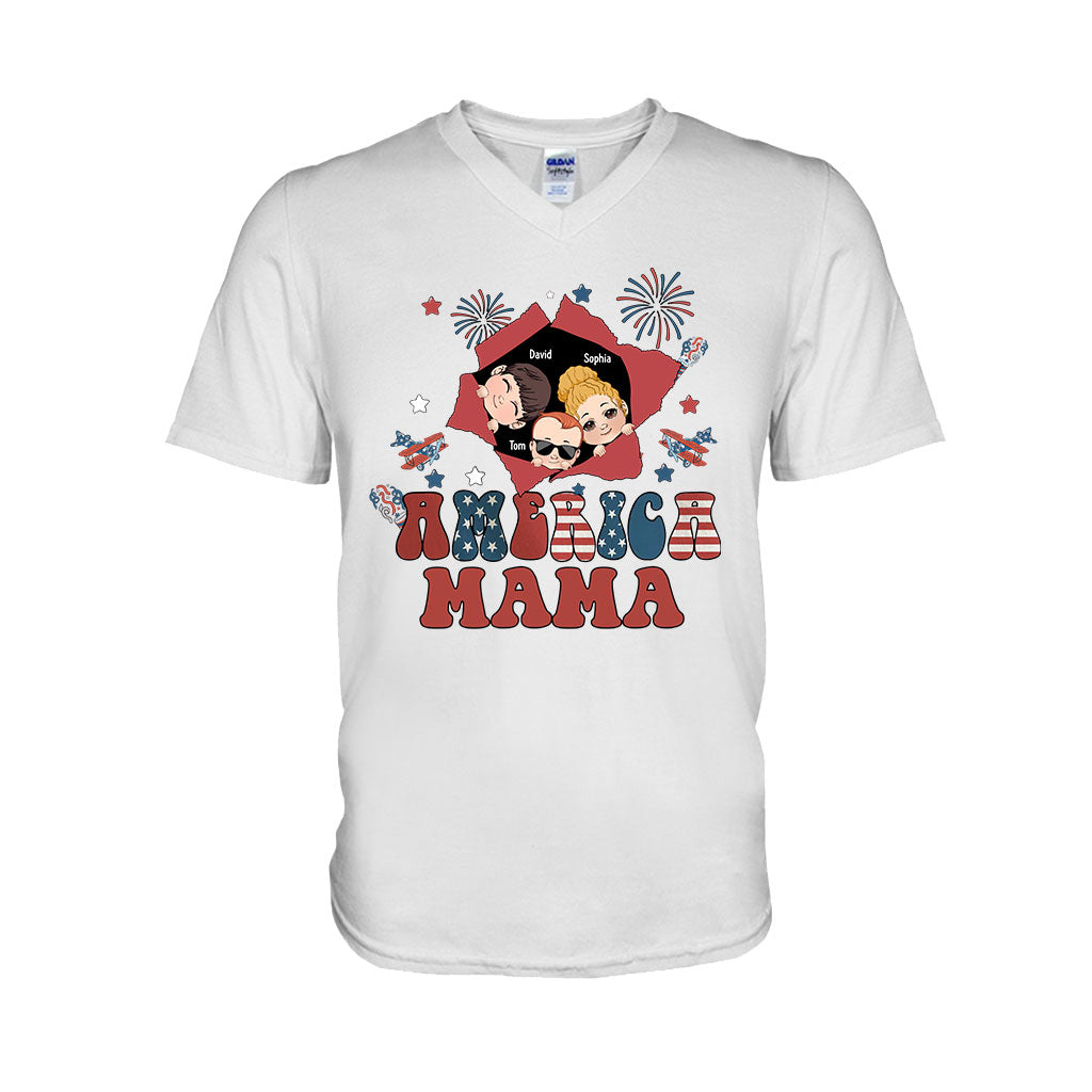 Amerikanische Mama – Beliebiger Titel, Vintage-Retro-Stil – Personalisiertes Mutter-T-Shirt und Hoodie