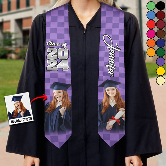 Photo Custom Graduation Stole Sash - Personalized Graduation Graduation Stole