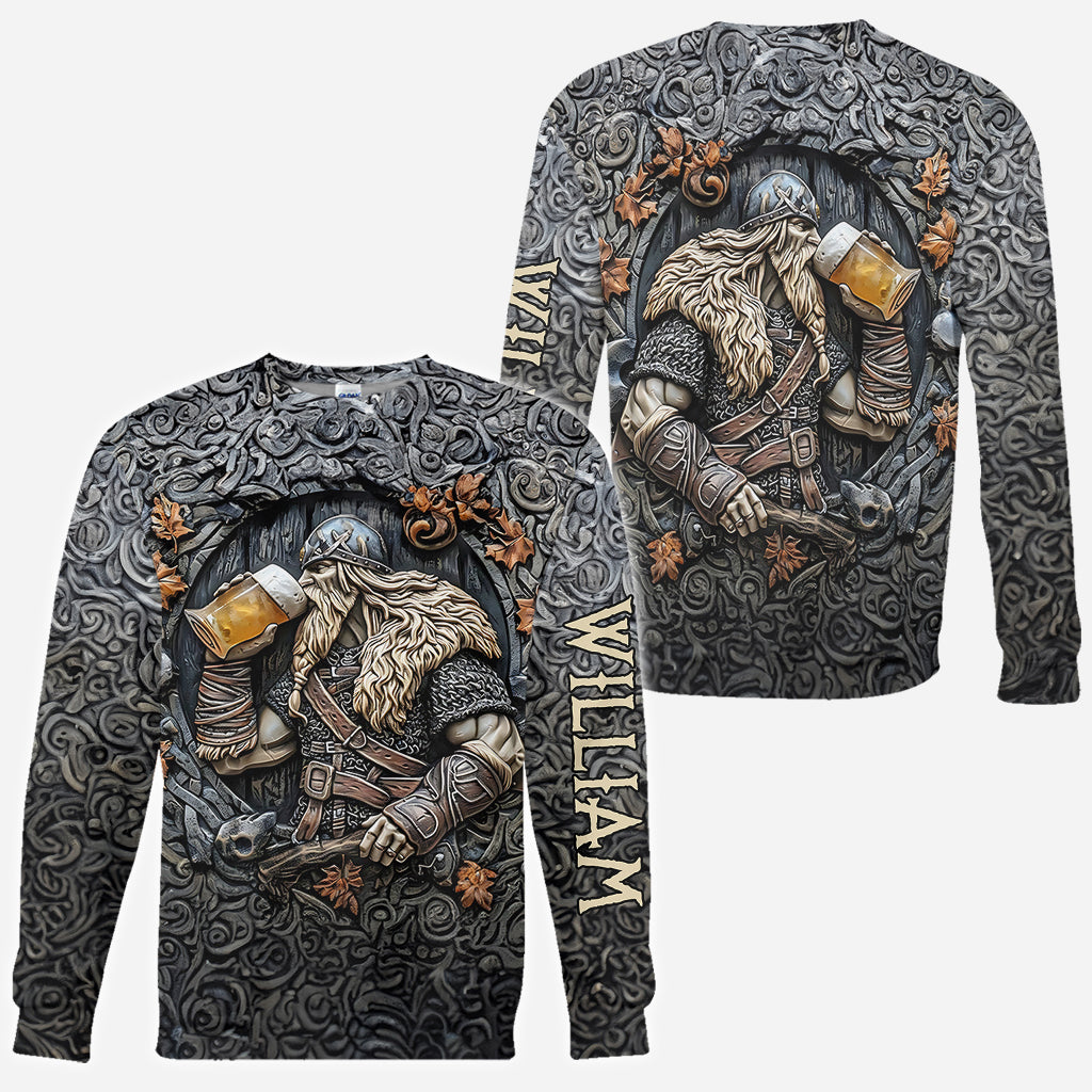 Wikingerkrieger-Trinklegende - Personalisiertes Wikinger-Allover-Shirt