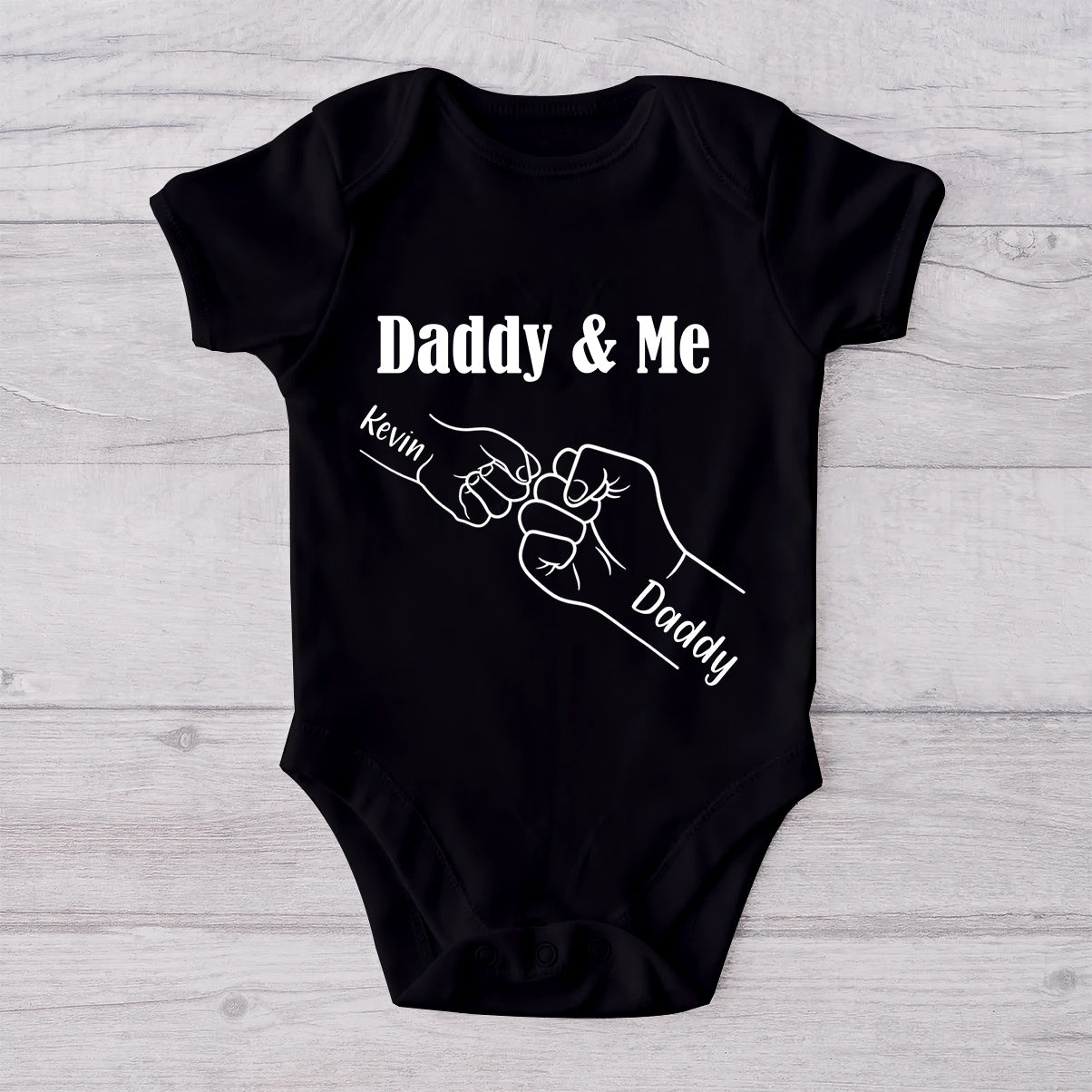 Papa und ich – Papas Team – Personalisiertes Vater-T-Shirt und Baby-Body