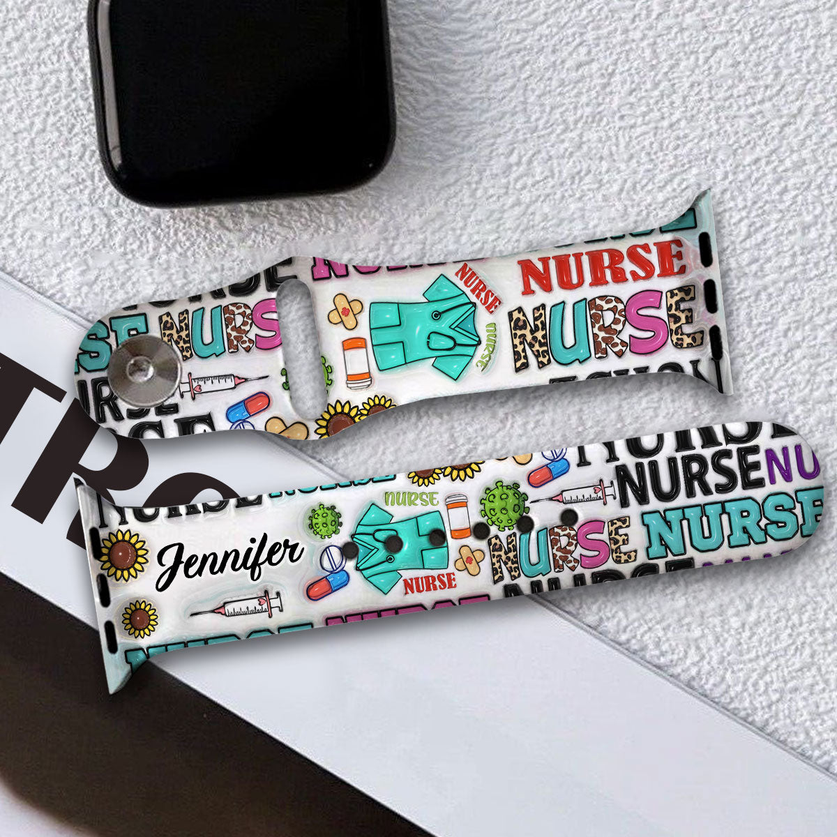 Nurse Life – Personalisiertes Apple Watch-Armband für Pflegekräfte