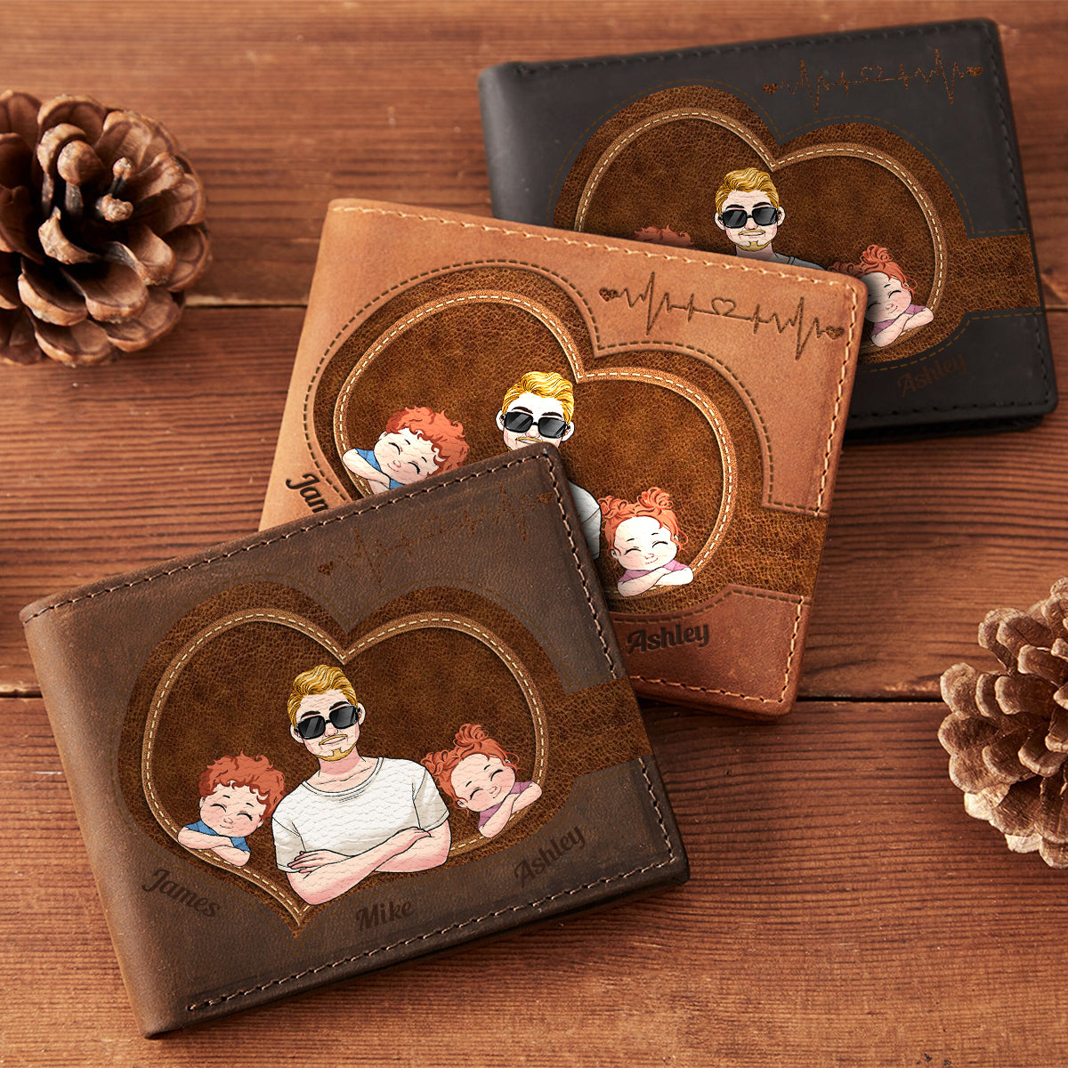 Der beste Papa aller Zeiten – Personalisierte Ledergeldbörse für Väter