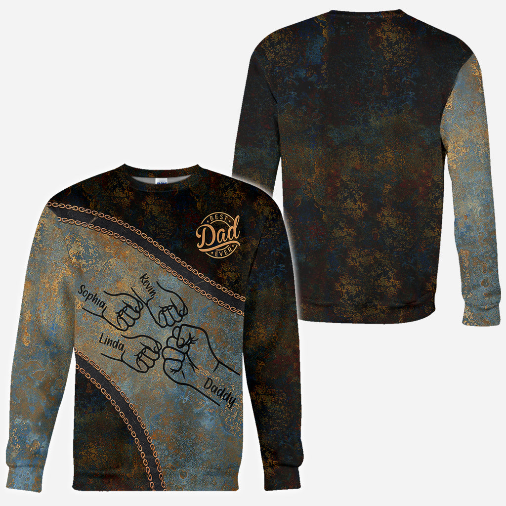 Faustgruß Papa und Kinder - Personalisiertes Vater-Shirt