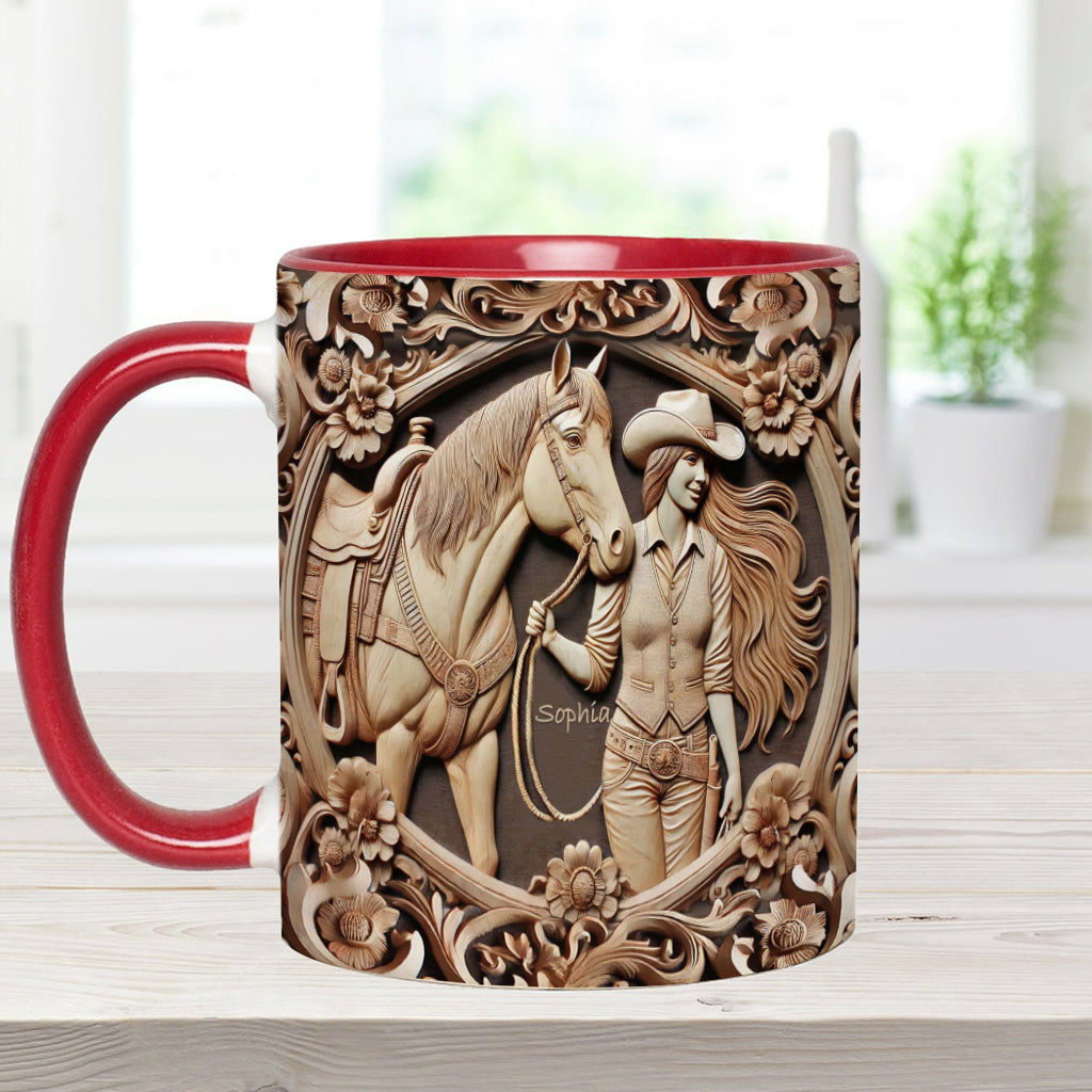 Ein Mädchen und ihr Pferd – Personalisierte Tasse mit Pferdemotiv