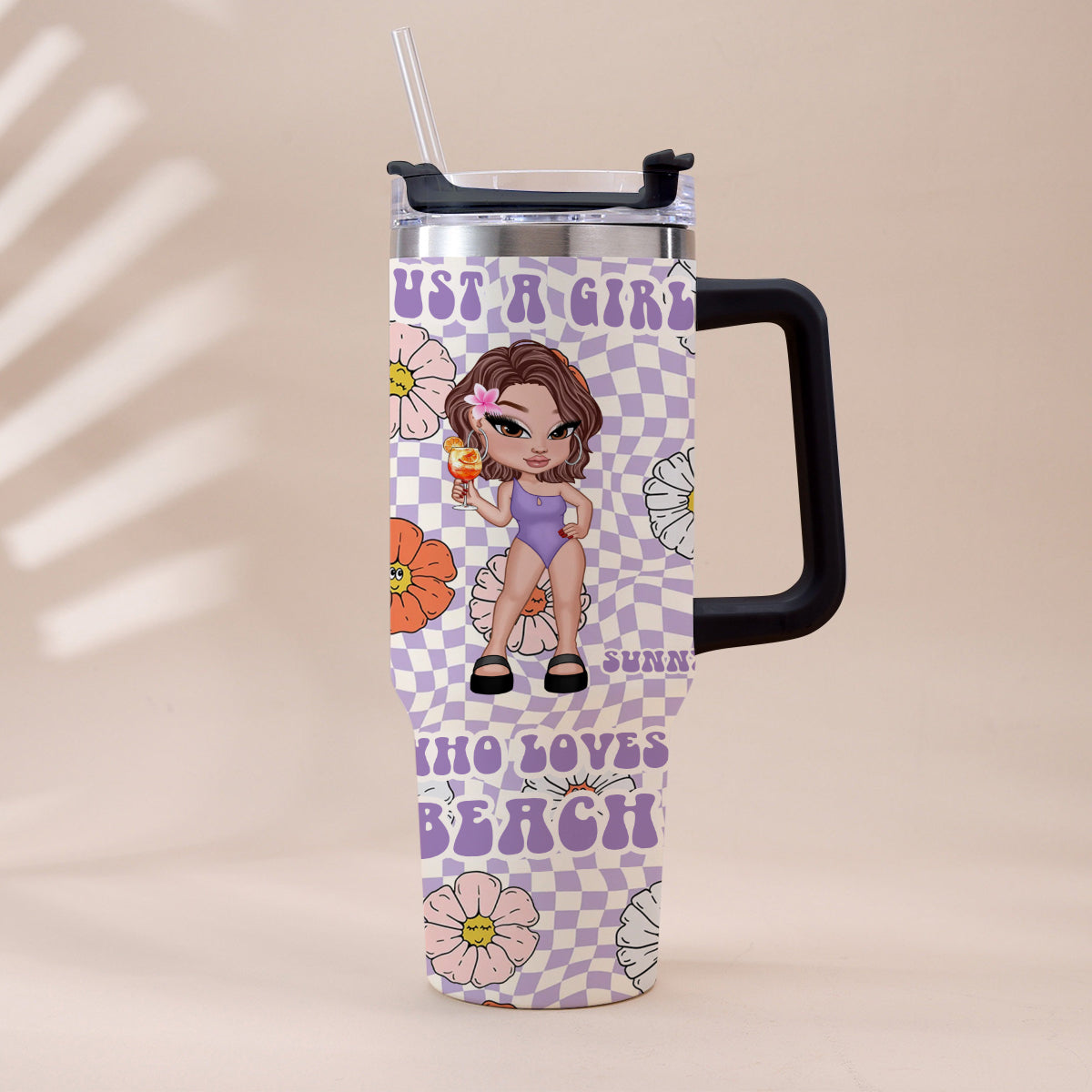 Feral Girl Summer - Personalized Sea Lover Tumbler With Handle