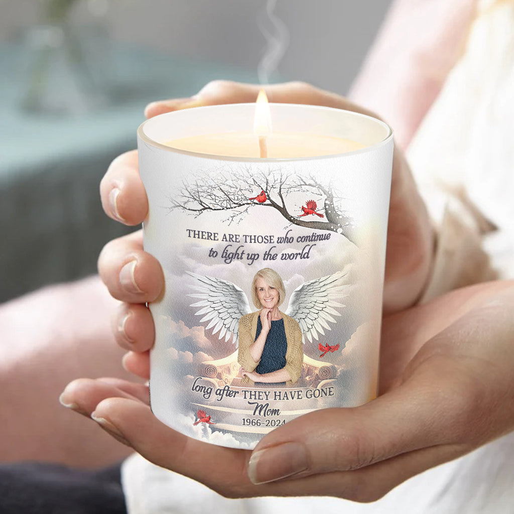 Light Up The World Sympathy Gift - Personalized Memorial Candle With Wooden Lid