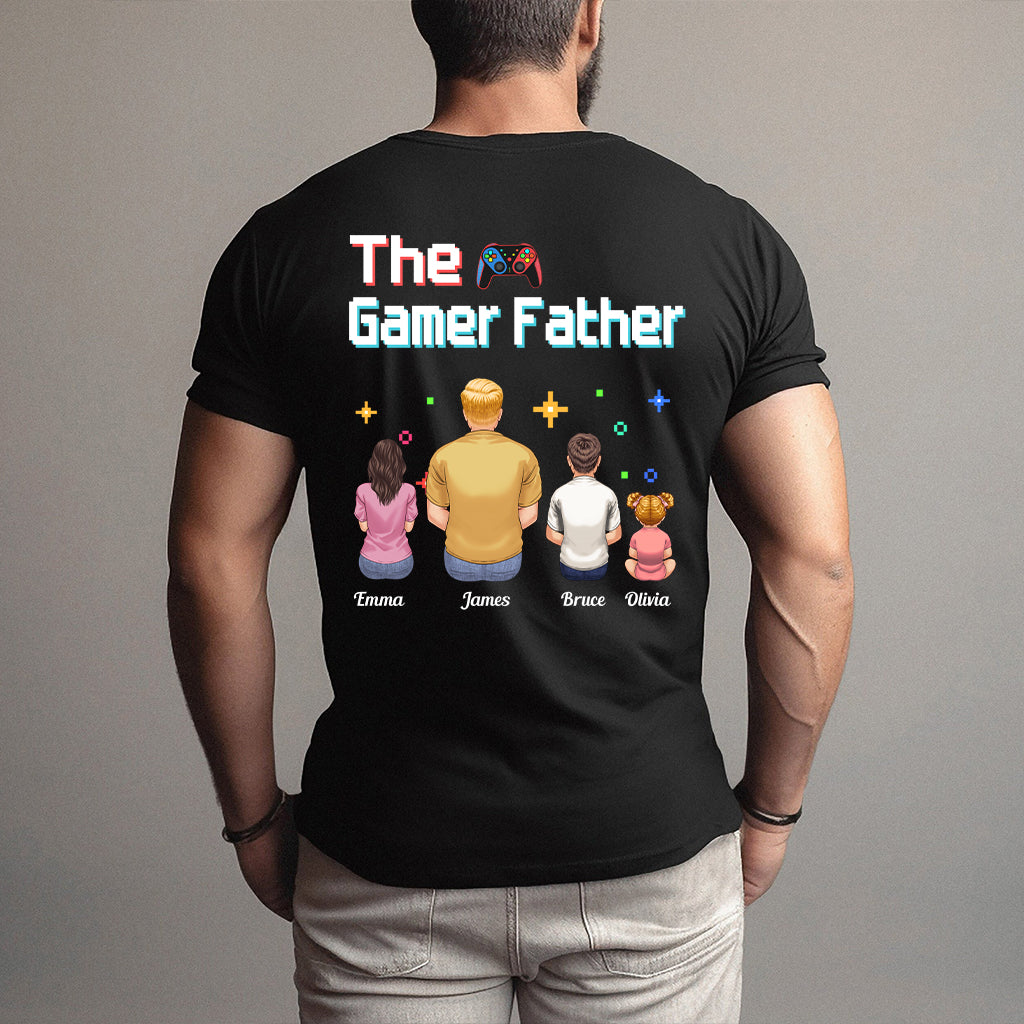Der Gamer-Papa – Gaming-Vater für jeden Titel – Personalisiertes Videospiel-T-Shirt und Hoodie