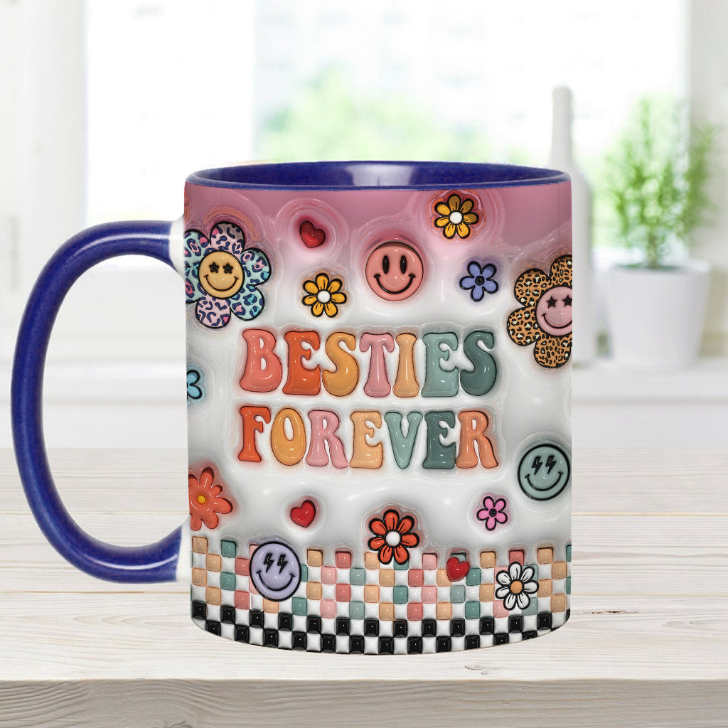 Besties Forever Floral - Personalisierte Bestie-Tasse