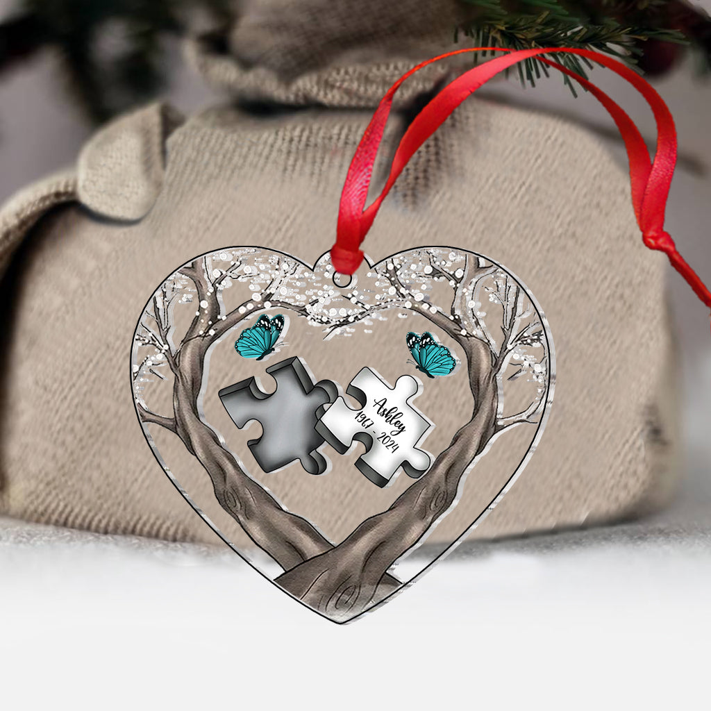 A Piece Of My Heart Lives In Heaven - Personalized Memorial Custom Shaped Ornament