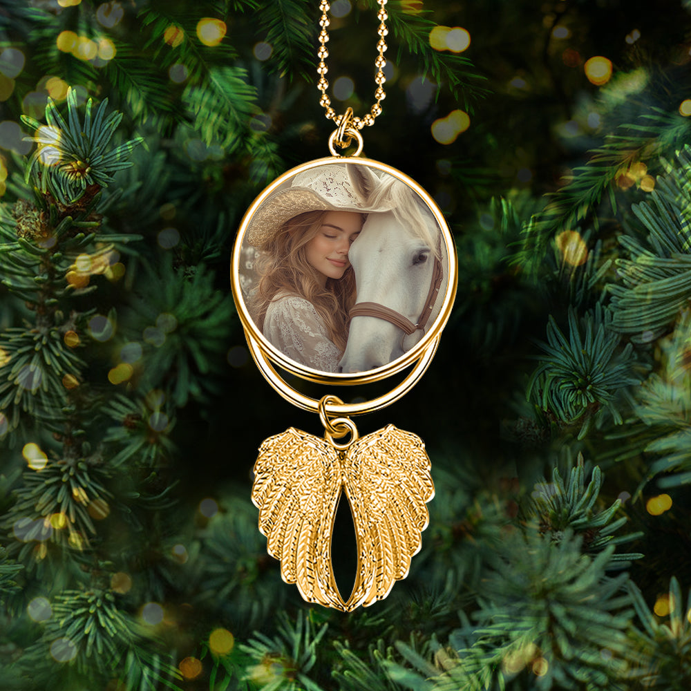 Für immer geliebt – Personalisierter Pferdeflügel-Anhänger