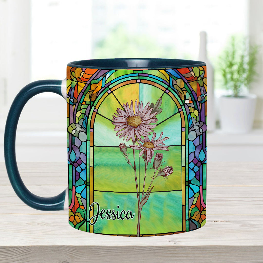 Sei auf deine eigene Art schön – Geburtsmonatsblume – personalisierte Tasse