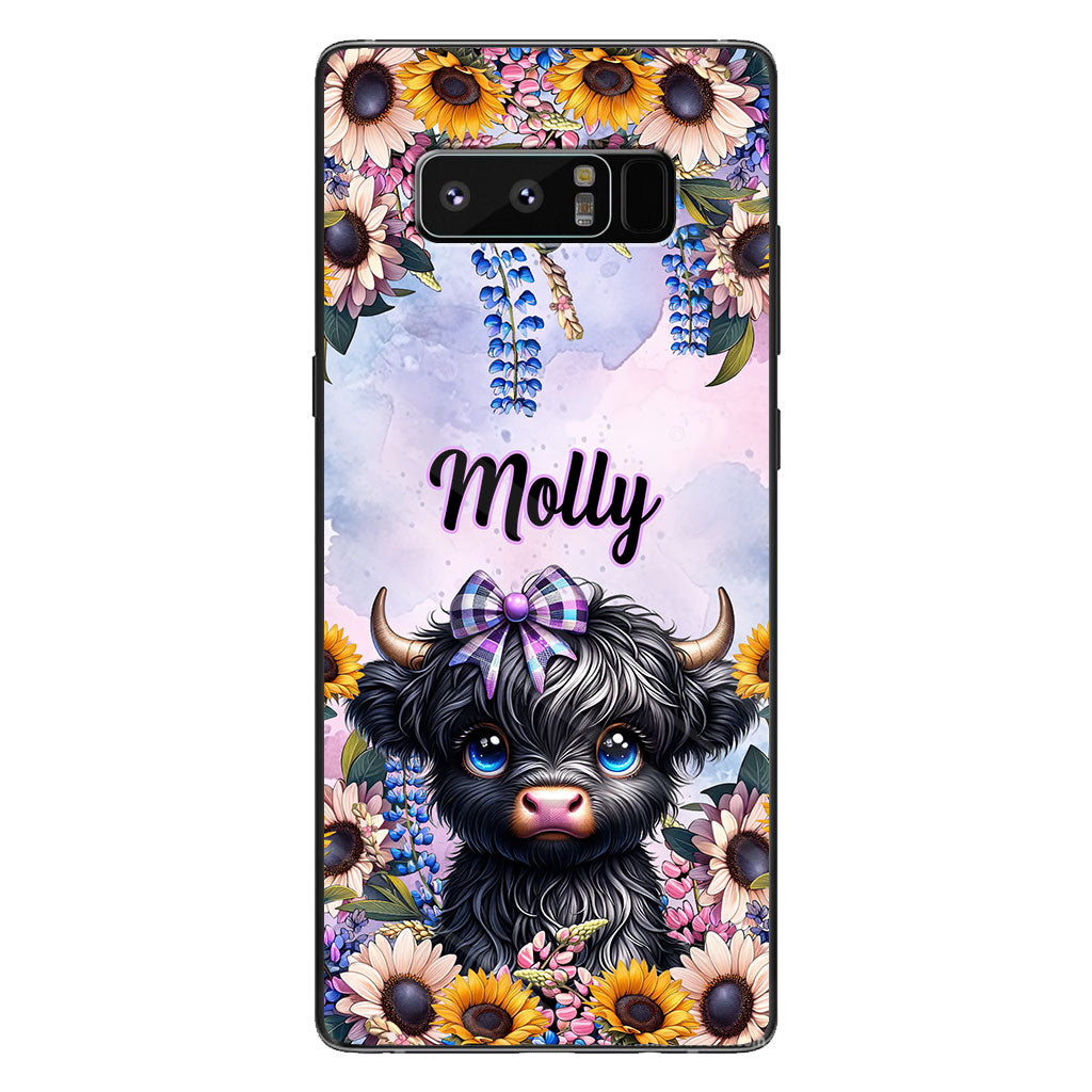 Niedliche kleine Hochlandkuh – personalisierte Handyhülle