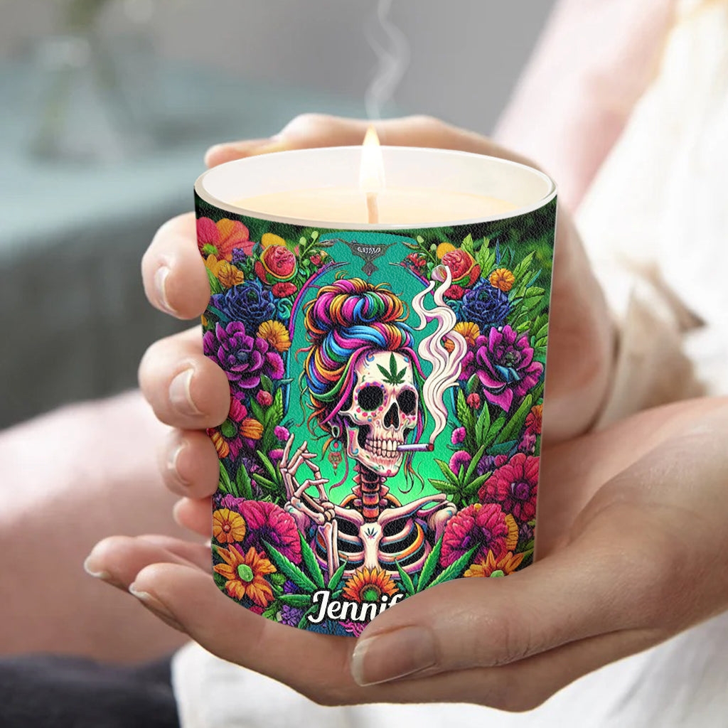 Oh Scheiße! Riechst du das Gras immer noch? – Personalisierte Weed-Kerze mit Holzdeckel