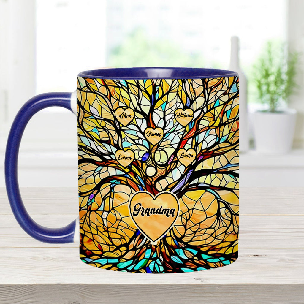 Unser Stammbaum – Personalisierte Tasse mit Oma-Motiv