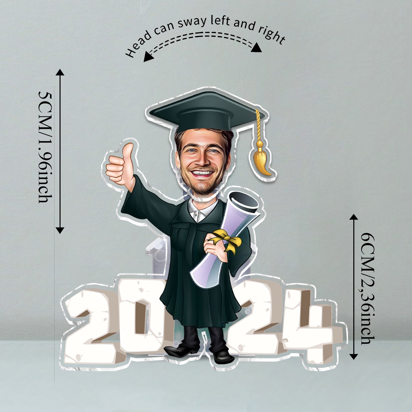 Funny Graduation Caricature - Personalized Graduation Custom Shaking Head