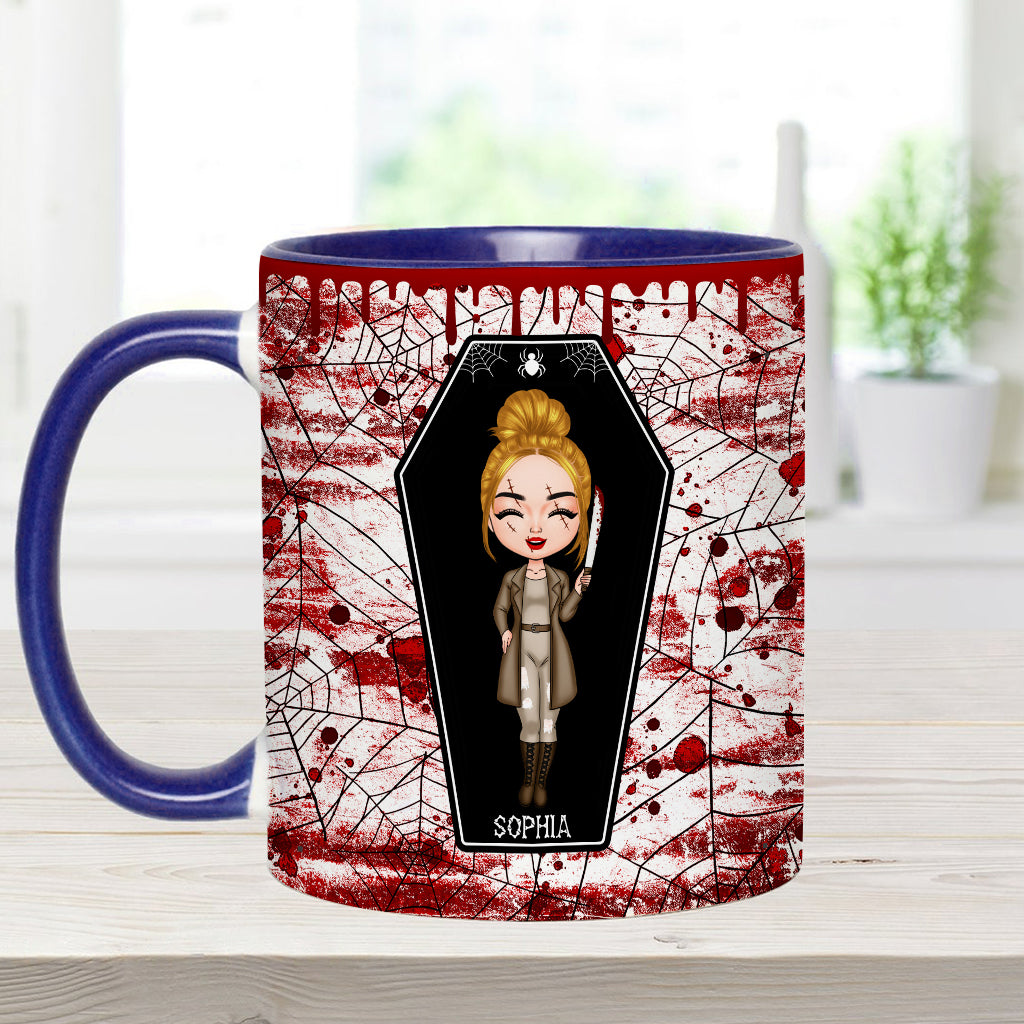 Sommerliche Sommerzeit naht, jetzt ist die Zeit der gruseligen Zicken! - Personalisierte Tasse mit Akzent