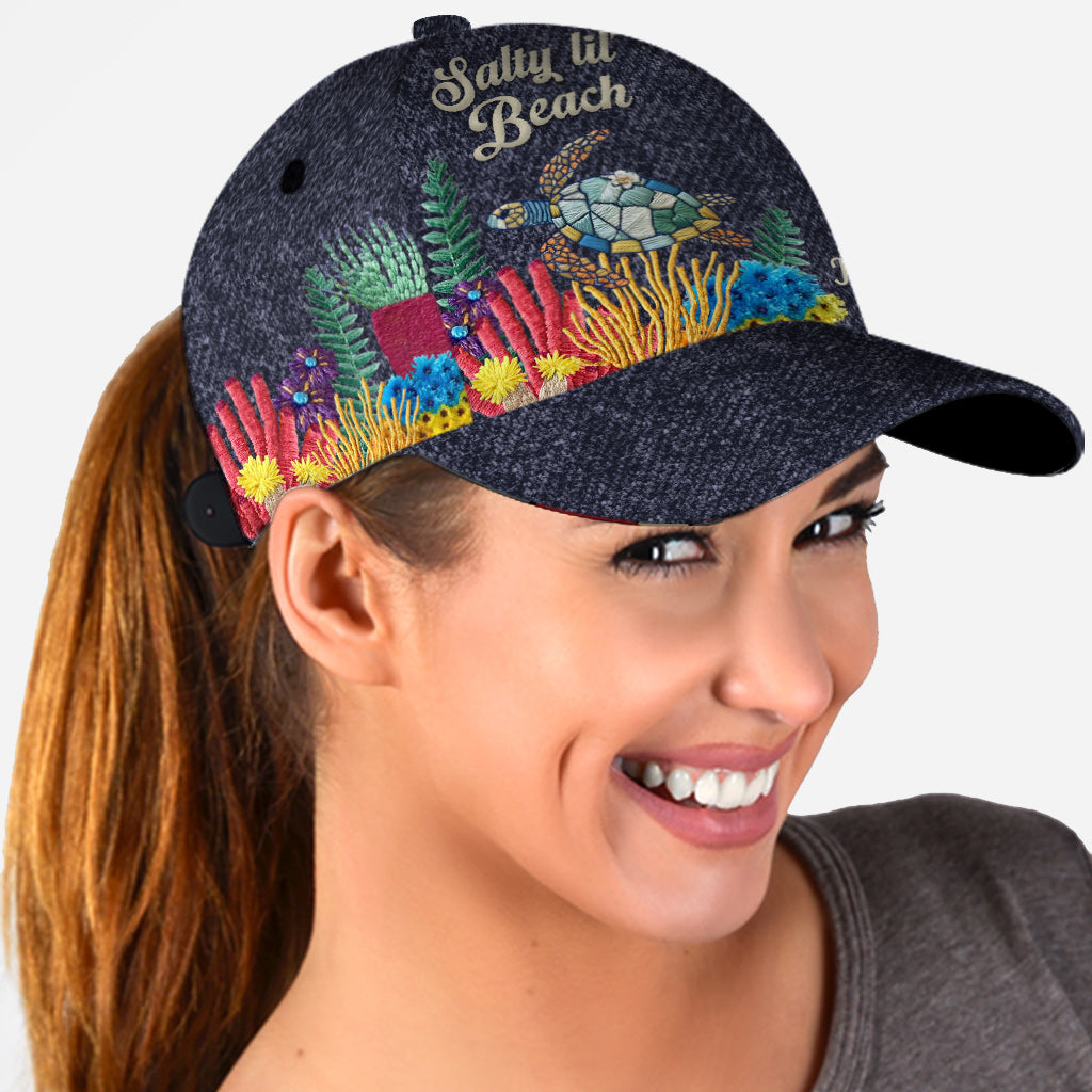 Salty Lil' Beach Seaweed - Personalized Turtle Classic Cap