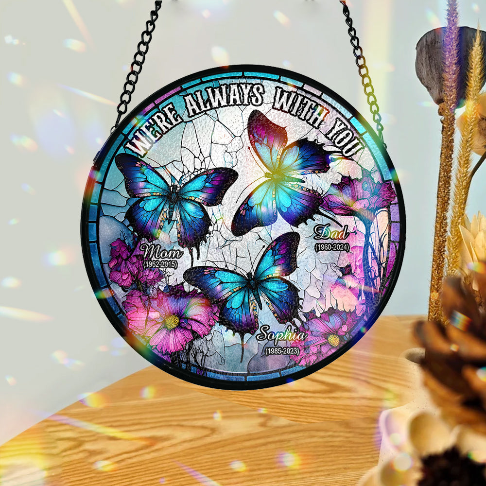 Ich bin immer bei dir – Personalisierter Gedenk-Sonnenfänger aus Buntglas