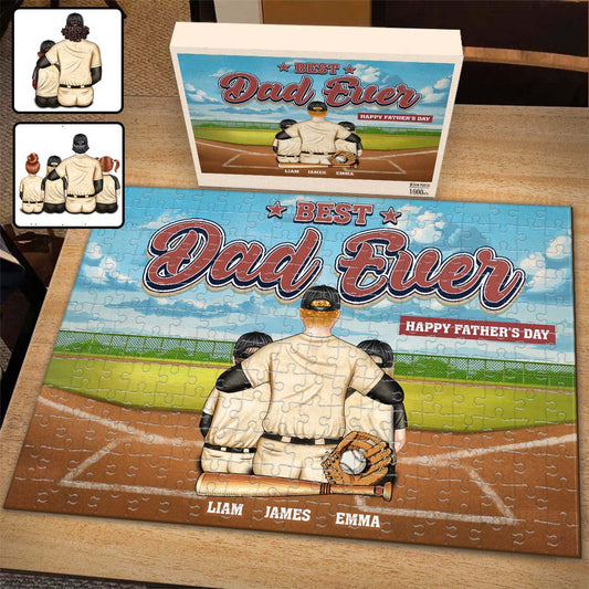 Bester Papa aller Zeiten – personalisiertes Baseball-Puzzle