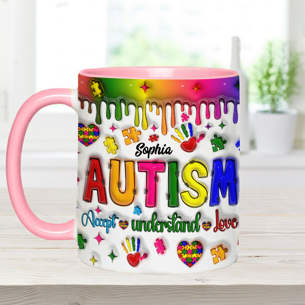 Autismus-Bewusstsein – Personalisierte Tasse mit Autismus-Motiv