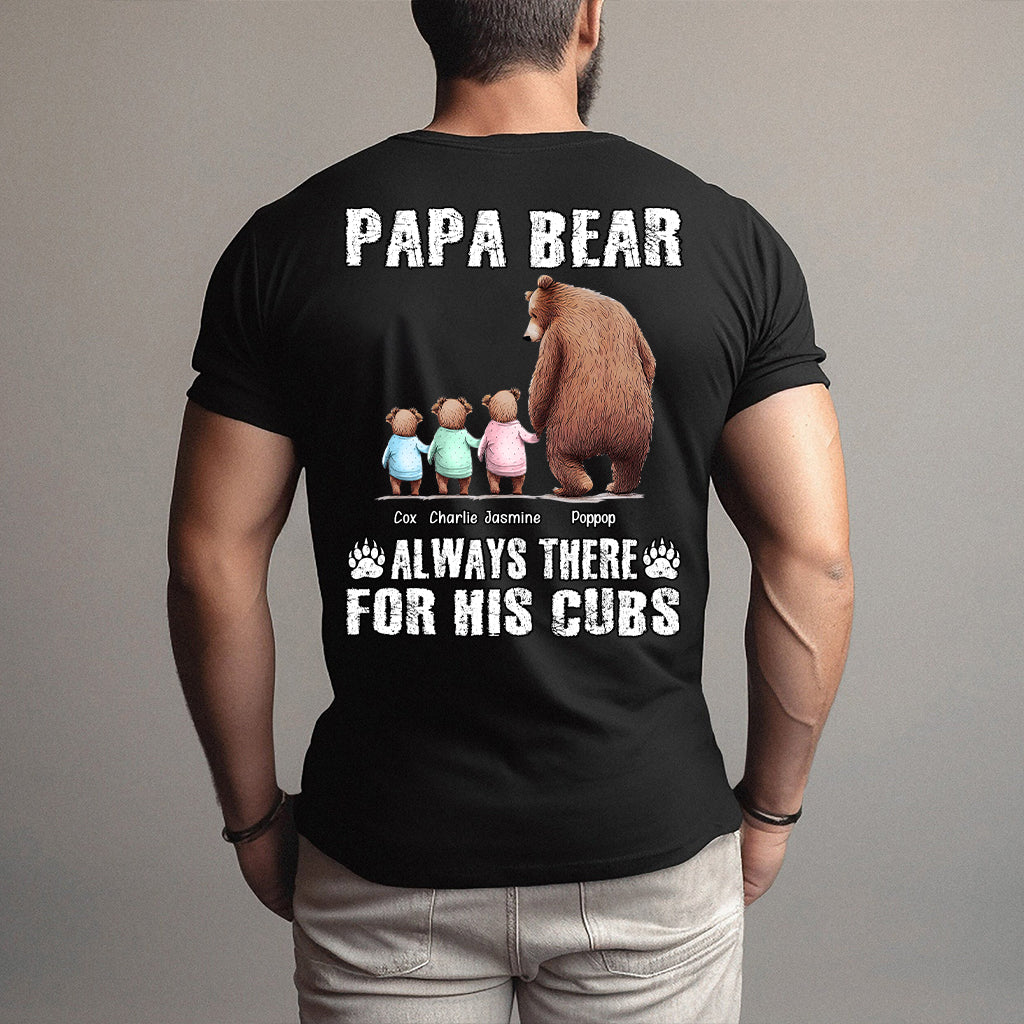 Papa Bär ist immer für seine Jungen da – Personalisiertes Vater-T-Shirt und Hoodie