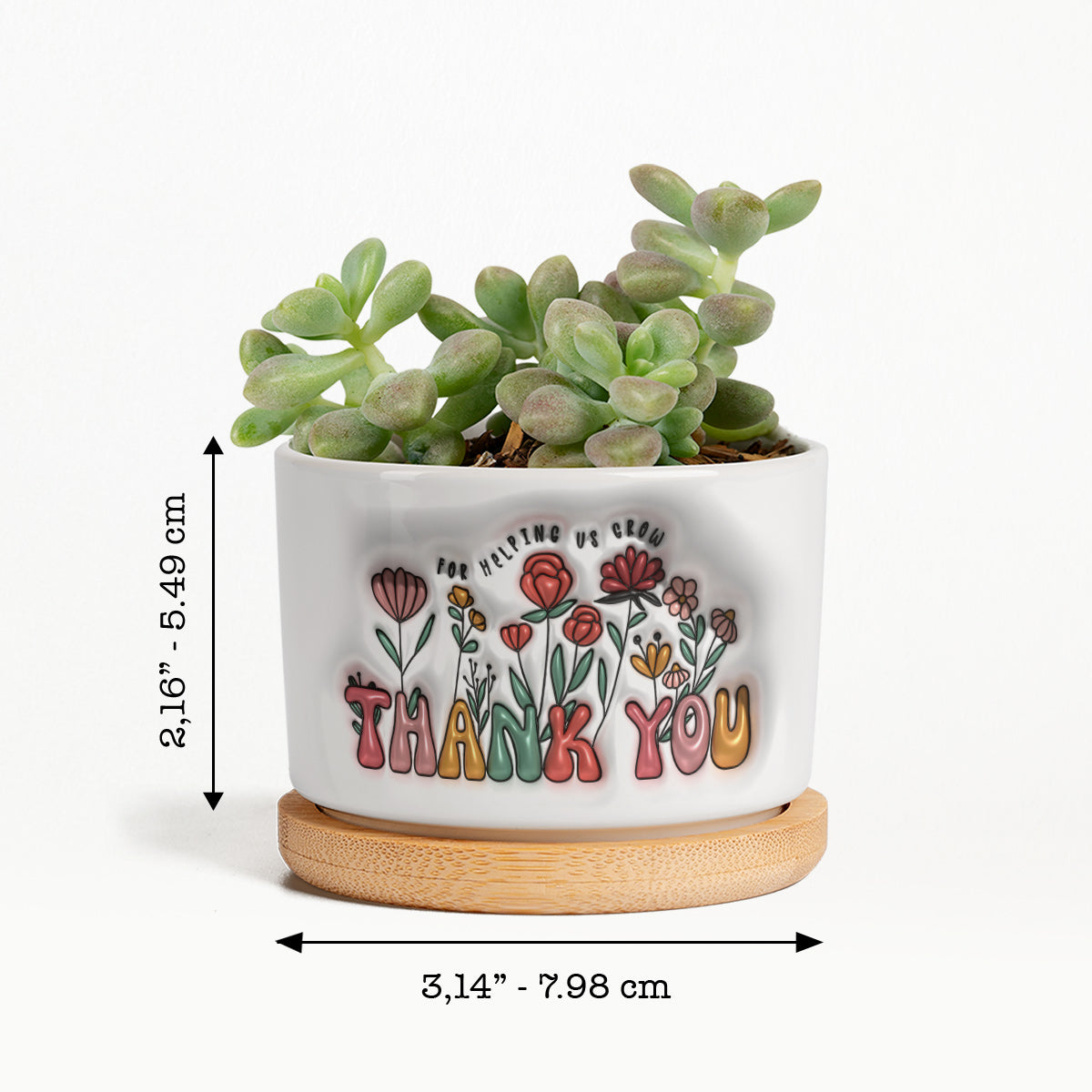 Thank You For Helping Us Grow - Personalized Teacher Ceramic Plant Pot