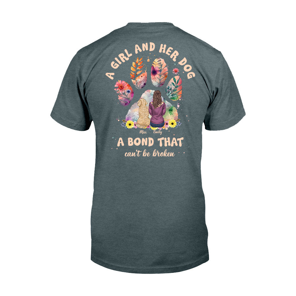 A Girl And Her Gog A Bond That Can't Be Broken - Personalized Dog T-shirt and Hoodie