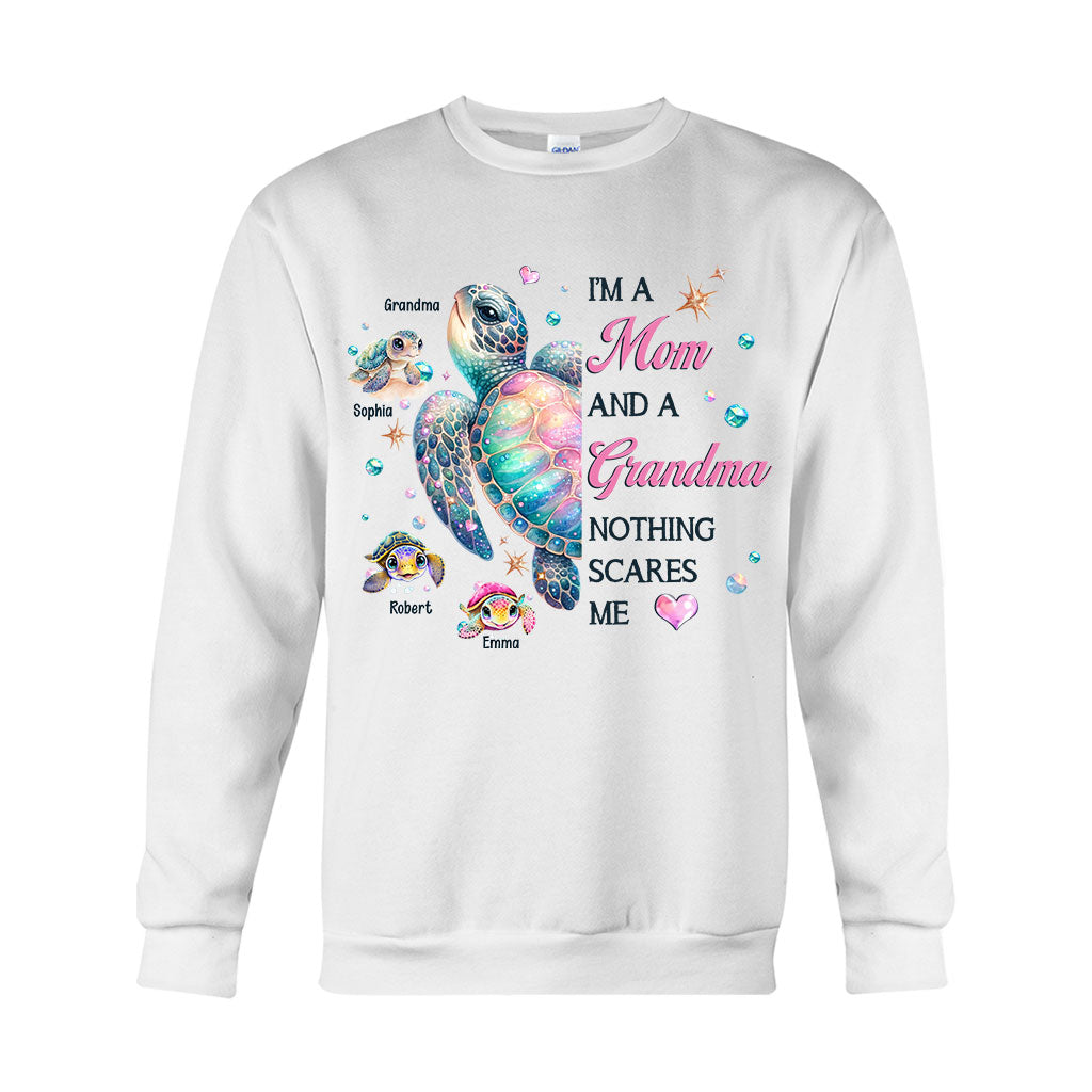 Nichts kann mir Angst machen – Oma Schildkröte – Personalisiertes Oma-T-Shirt und Hoodie