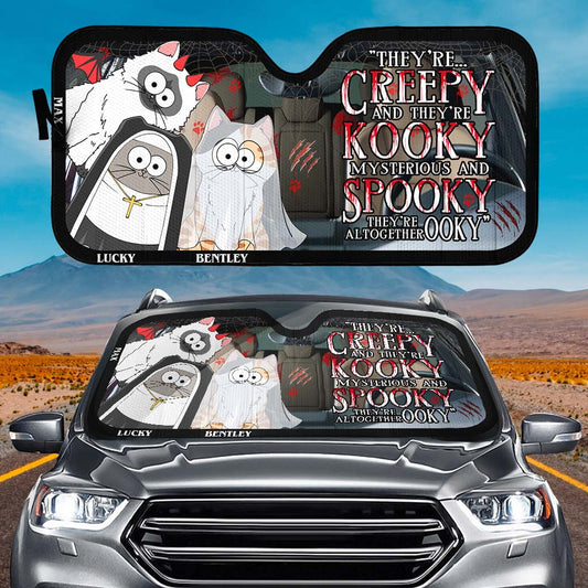 Sie sind gruselig und verrückt – personalisierter Sonnenschutz für Katzenautos