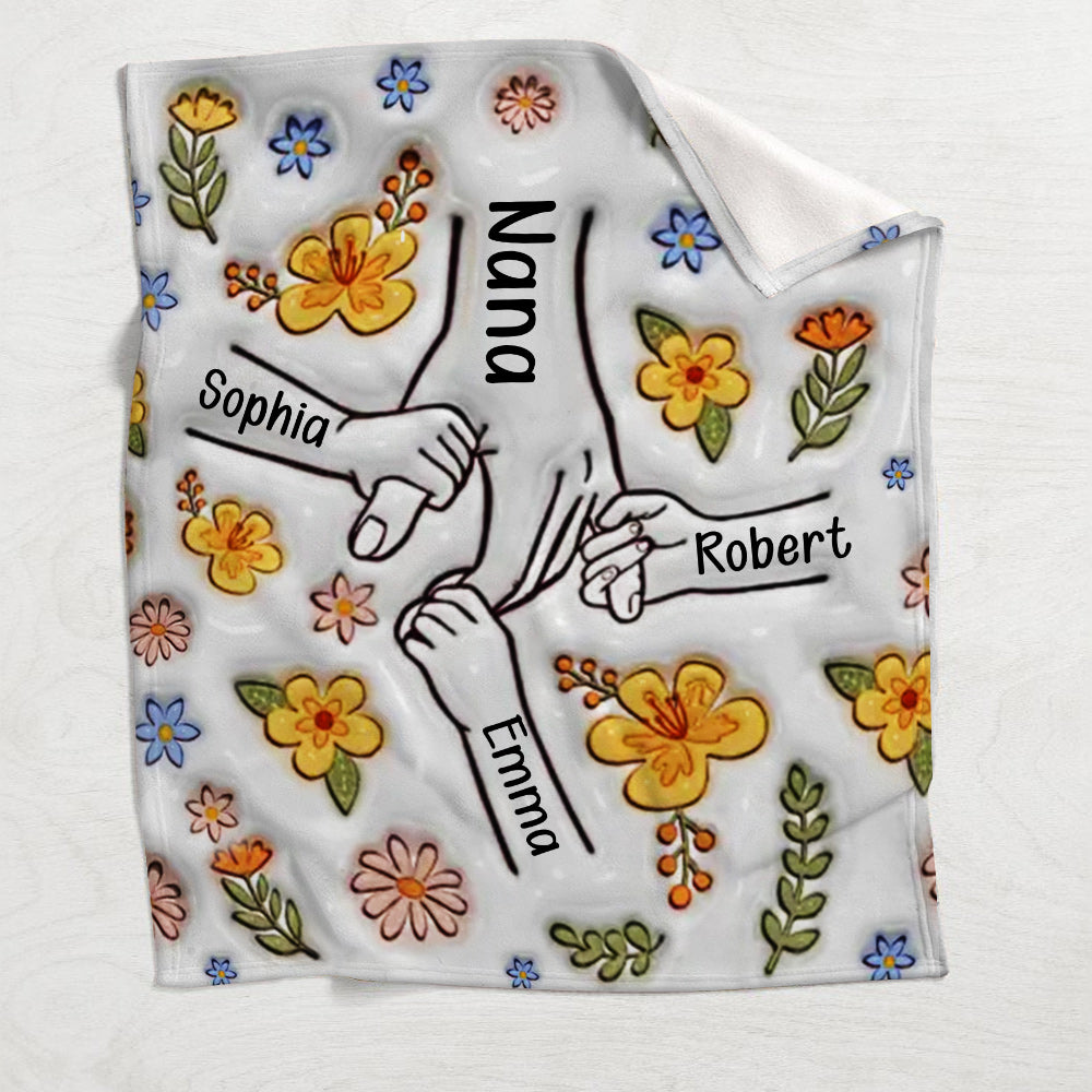 Du hältst unsere Hand – personalisierte Mutterdecke