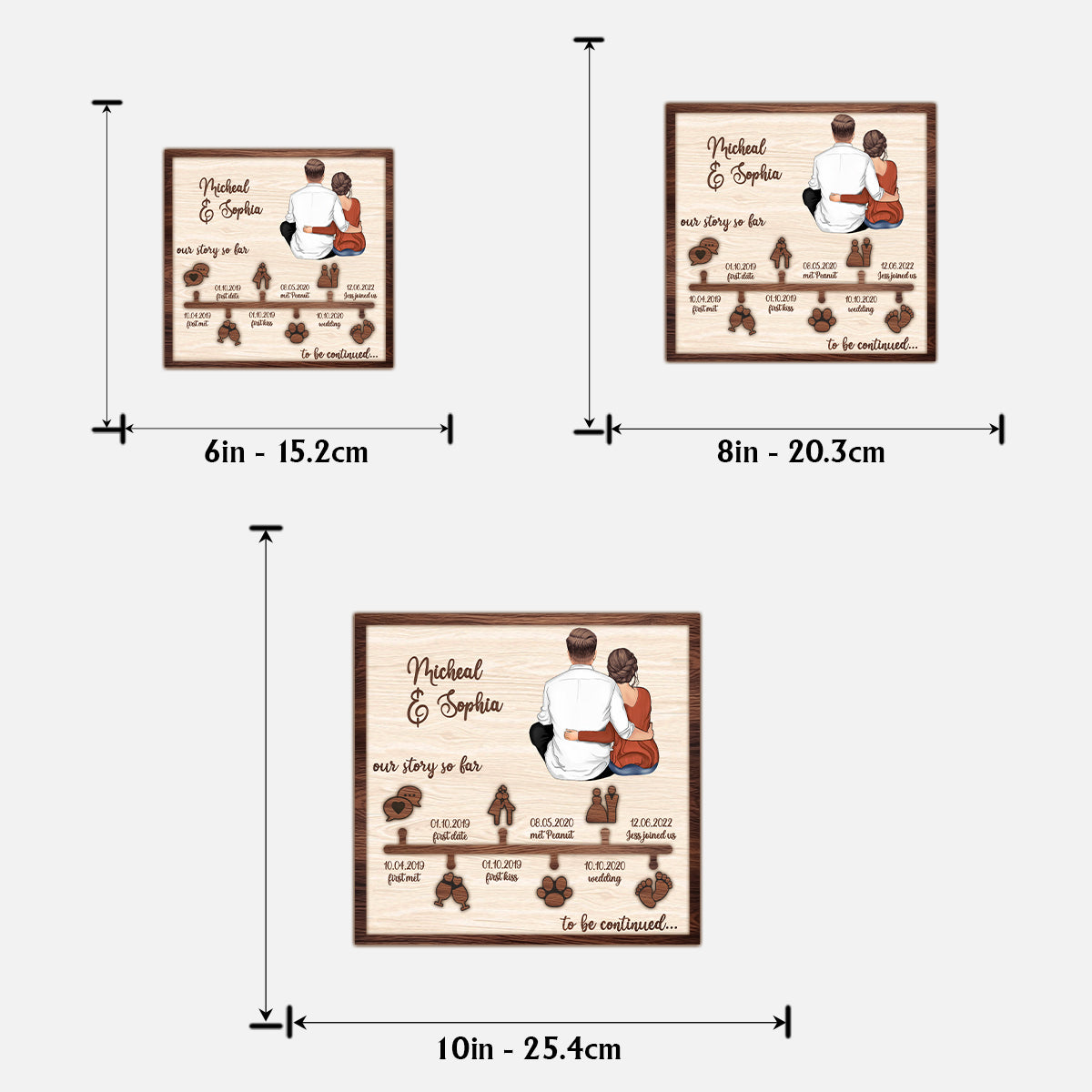 Our Story So Far - Personalized Couple 2 Layered Wood Sign / Wood Plaque