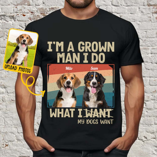 Ich bin ein erwachsener Mann/eine erwachsene Frau, ich mache, was meine Haustiere wollen – personalisiertes Hunde-T-Shirt und Hoodie