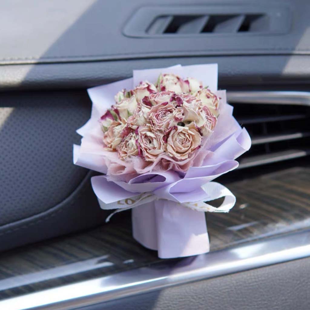Mini-Strauß getrockneter Blumen – Personalisierter Auto-Lufterfrischer mit Trockenblumenclip