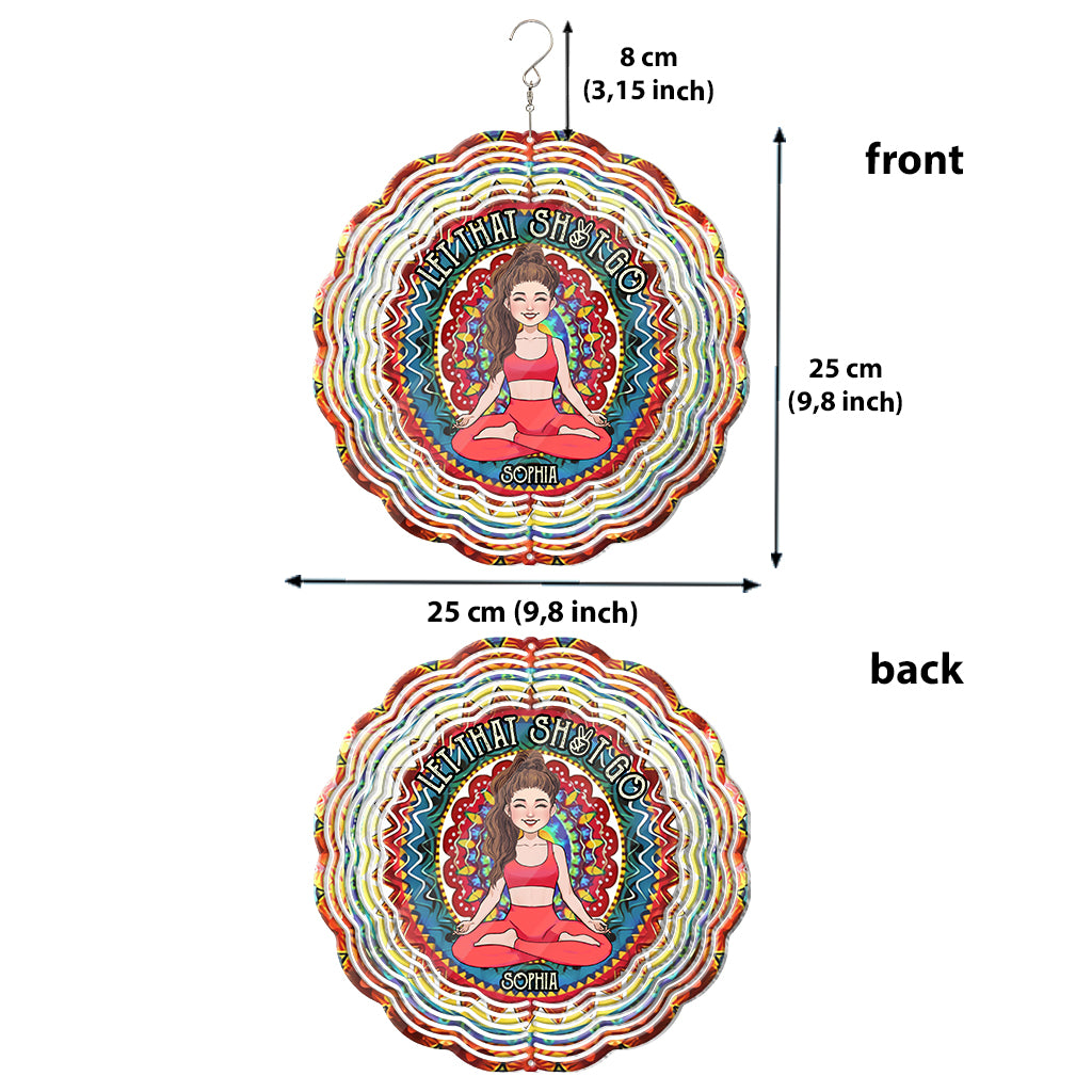 Lass den Scheiß los – Personalisierter Yoga-Windspinner