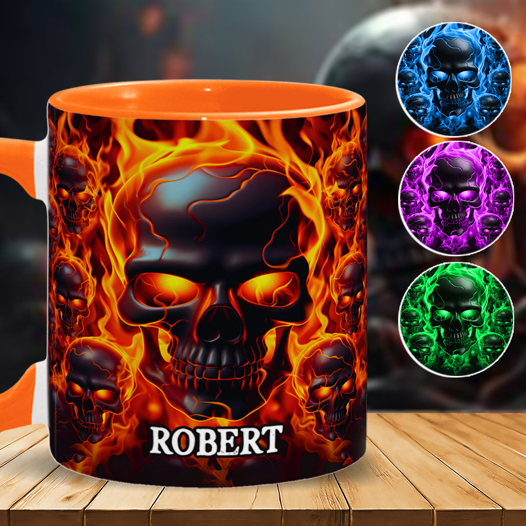 Brennender Totenkopf – Personalisierte Tasse mit Totenkopf-Akzent