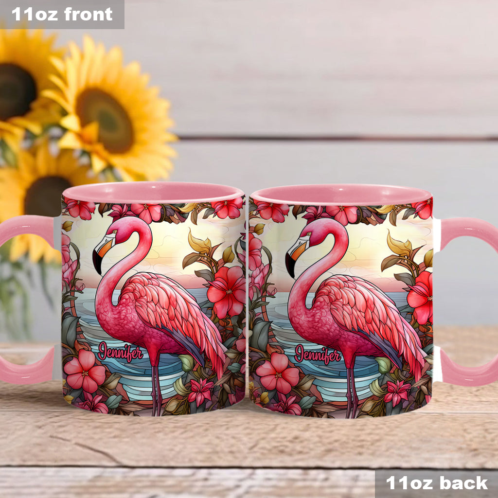 Love Flamingos - Personalized Flamingo Accent Mug