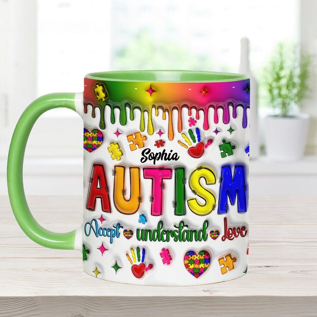 Autismus-Bewusstsein – Personalisierte Tasse mit Autismus-Motiv