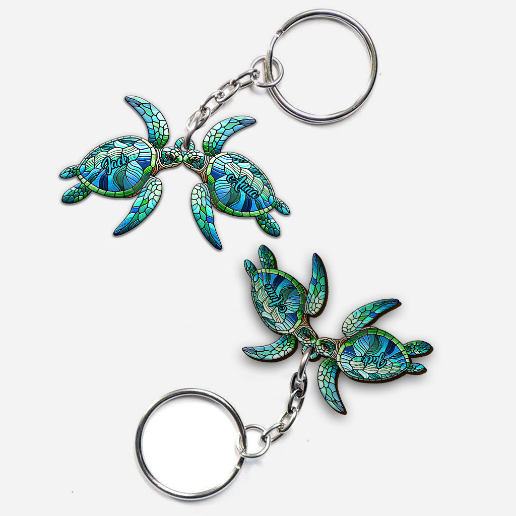 Love Turtles - Personalized Turtle Keychain