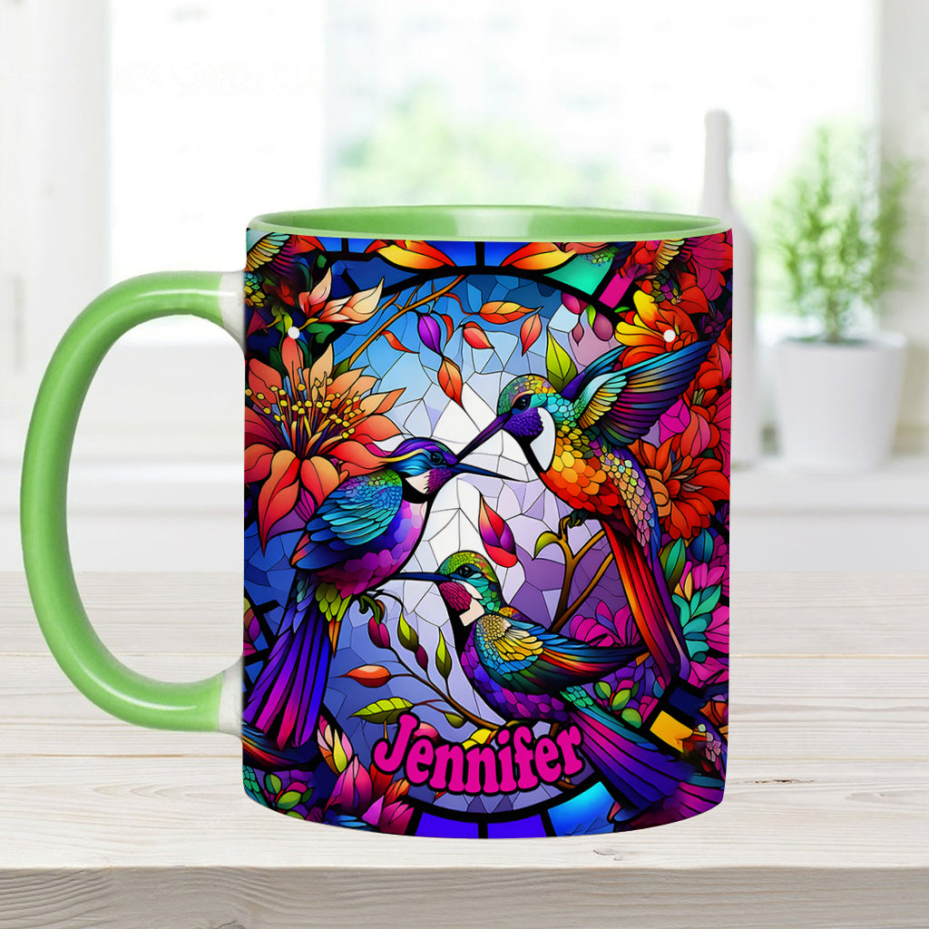 Personalisierte Tasse mit Kolibri-Motiv – ideal für alle, die Kolibris lieben.