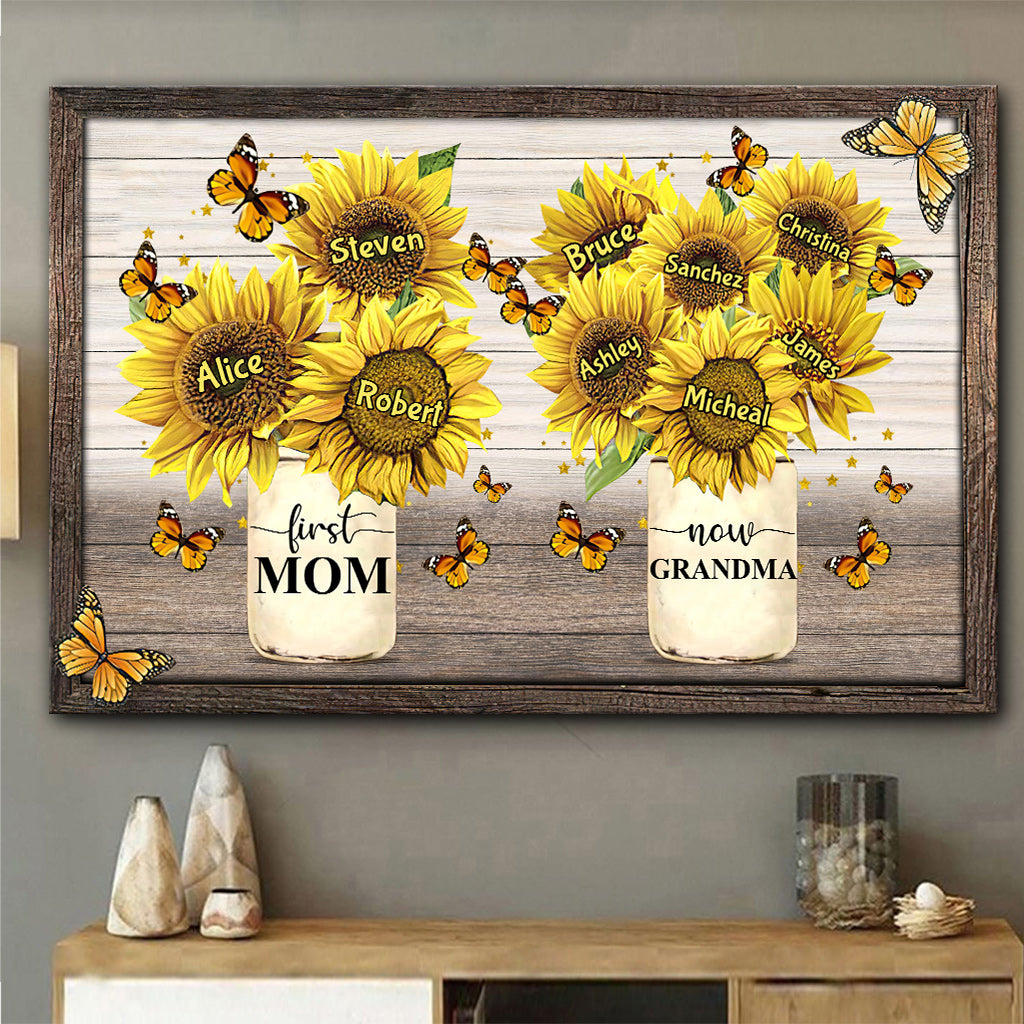 Erst Mama, jetzt Oma – Personalisierte Oma-Leinwand und Poster