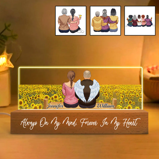 Memorial Wings Sunflower Field - Personalized Memorial Custom LED Night Light