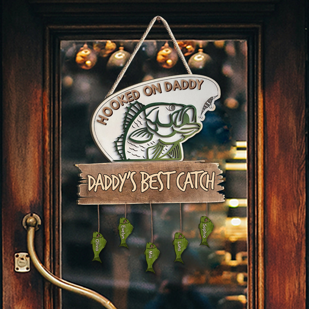 Daddy's Best Catch - Personalized Father Pallet Wood Sign