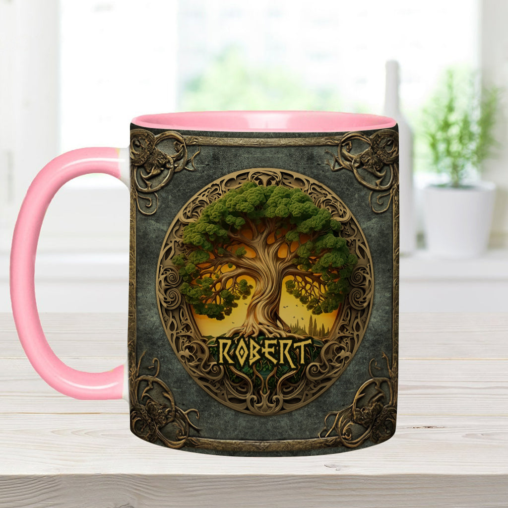 Tree Of Life Scandinavian Mythology Rustic Style - Personalized Irish Accent Mug