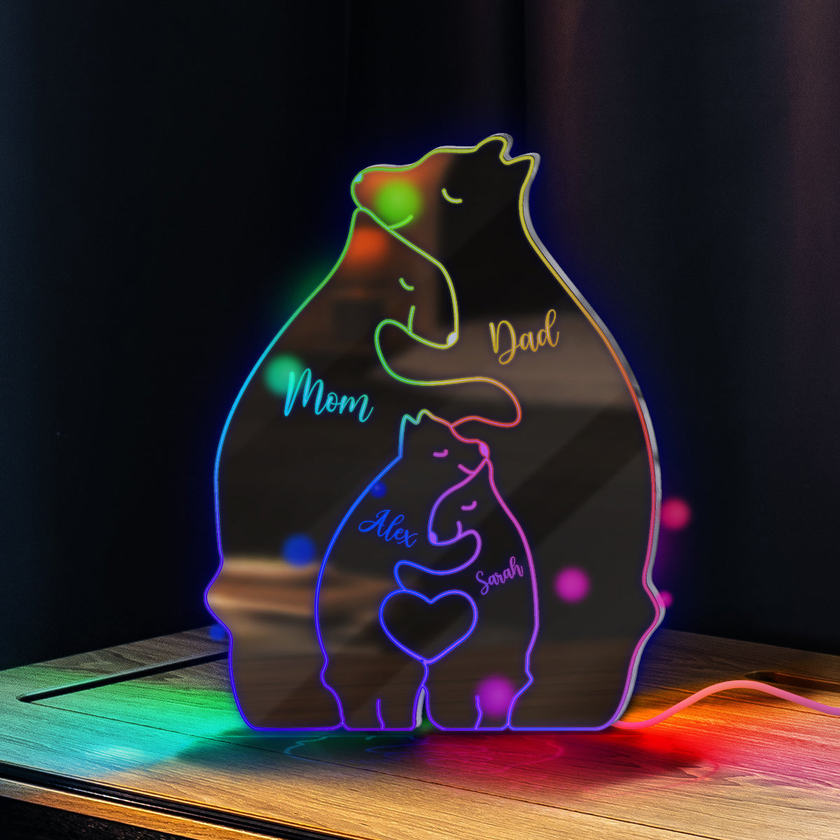 Bear Family - Personalized Family Mirror Light