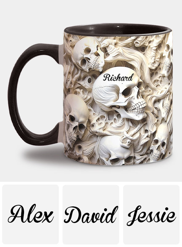 Weißer Totenkopf – Personalisierte Tasse mit Totenkopf-Akzent