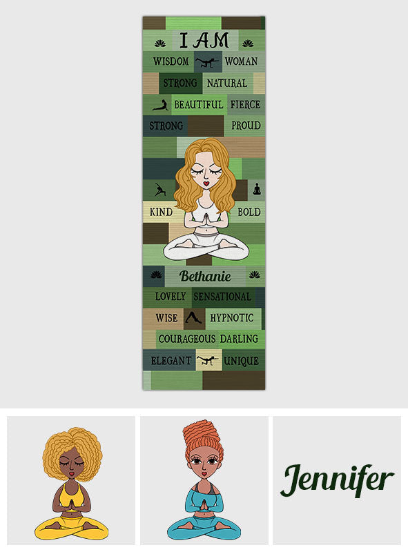 Yoga Girl I Am Bold Green - Personalisierte Yogamatte